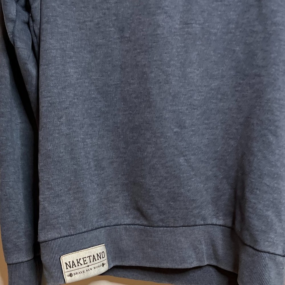 Naketano Medium Gray Color Cowl Neck Tunic Pullover Hoodie Size Medium - Picture 7 of 9
